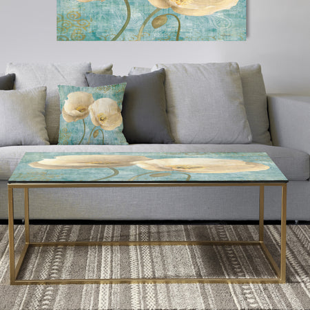 bouquet Poppies on Paisley II - Metal Traditional Coffee Table