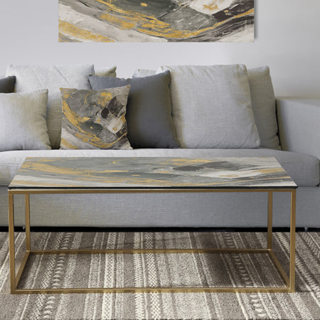 Marble Gold and Black II - Metal Transitional Coffee Table