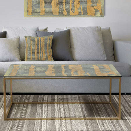 Glam Metallic Form IV - Metal Transitional Coffee Table