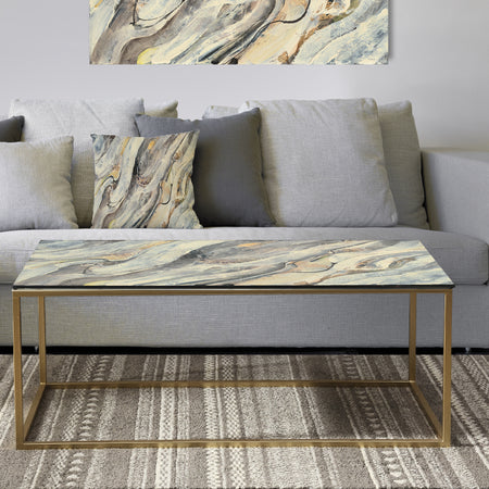 Glam Golden Falls - Metal Transitional Coffee Table