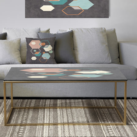 Geometric hexagons Pattern IV - Metal Transitional Coffee Table