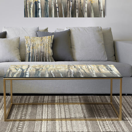 Golden Birch Forest I - Metal Traditional Coffee Table