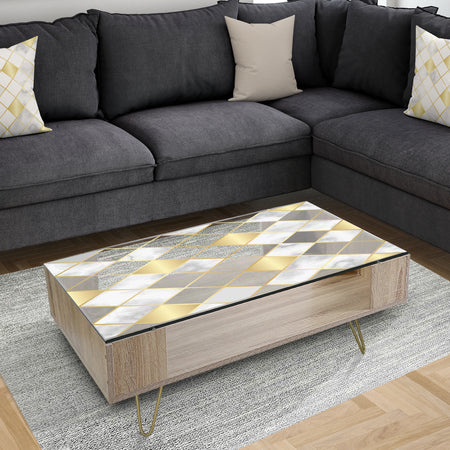Marble Luxury Geometric Pattern - Modern Coffee Table