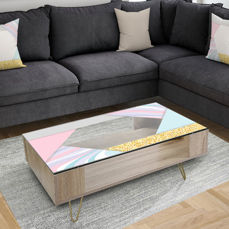 Marbled Pink Marble 2 - Modern Coffee Table