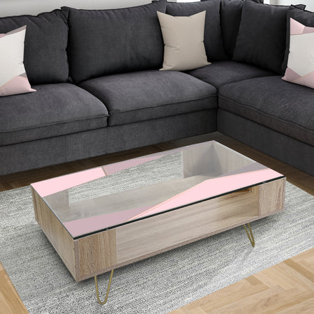 Gray Lavendar Triangles - Glam Coffee Table