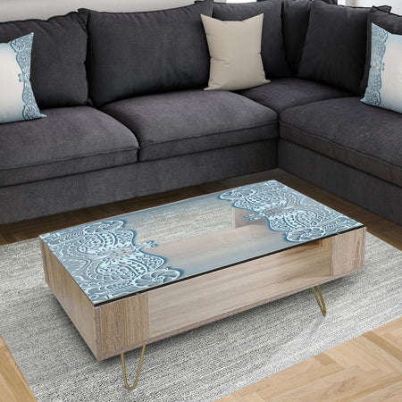 Light Blue Look At Me - Mid-Century Modern Coffee Table