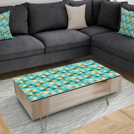 Gold and Blue Dynamics V - Glam Coffee Table