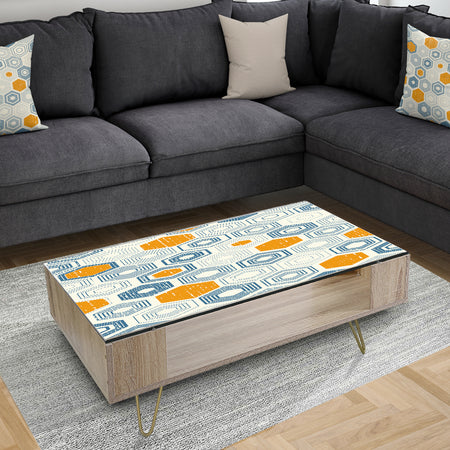 Retro Hexagon Pattern IX - Glam Coffee Table