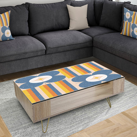 Retro Floral Pattern XI - Glam Coffee Table