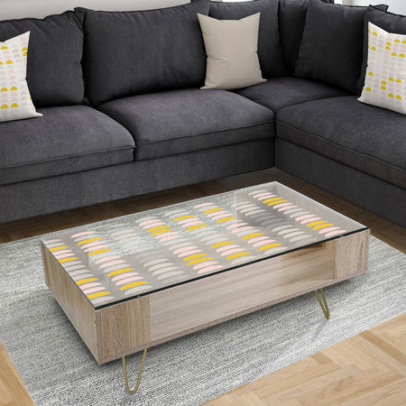 Retro Pastel Circular Pattern III - Glam Coffee Table