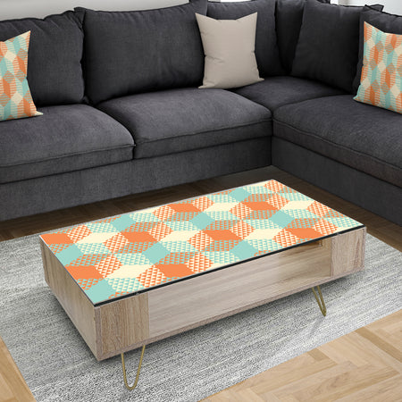 Retro Hexagon Pattern VIII - Glam Coffee Table