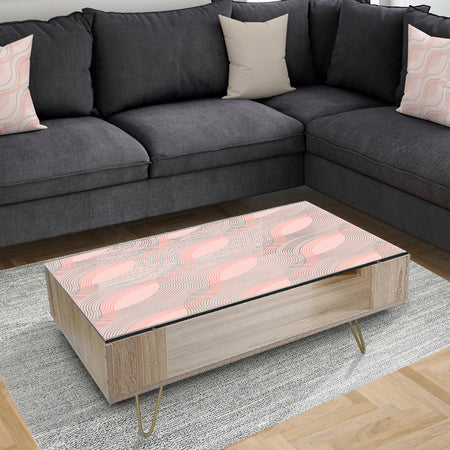 Pink Elegant Pastel Waves - Glam Coffee Table