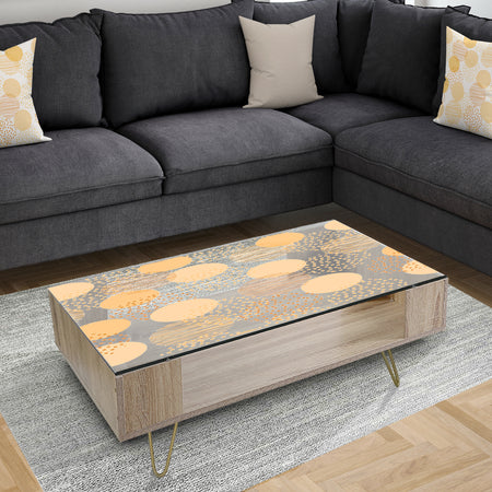 Circular Abstract Retro Geometric IX - Glam Coffee Table