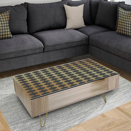 Golden Luxury Metallic Geometrics I - Glam Coffee Table