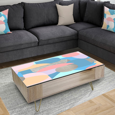 Retro Geometrical Abstract Pattern II - Modern Coffee Table