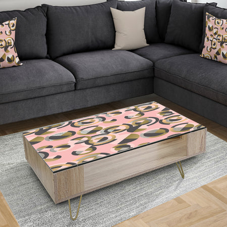 Circular geometric shapes retro pattern - Glam Coffee Table