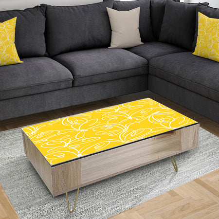 Butterflies hand drawn color pattern - Glam Coffee Table