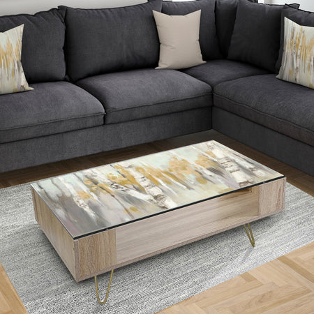 Silver and Yellow Birch Forest - Traditional Coffee Table