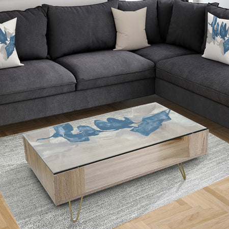 Gouache Sapphire on Gray - Transitional Coffee Table