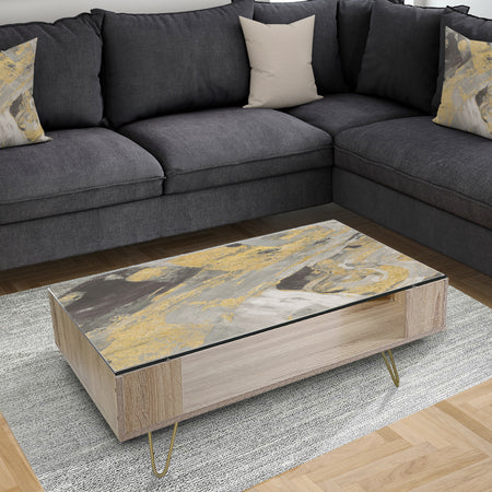 Marble Gold and Black - Transitional Coffee Table