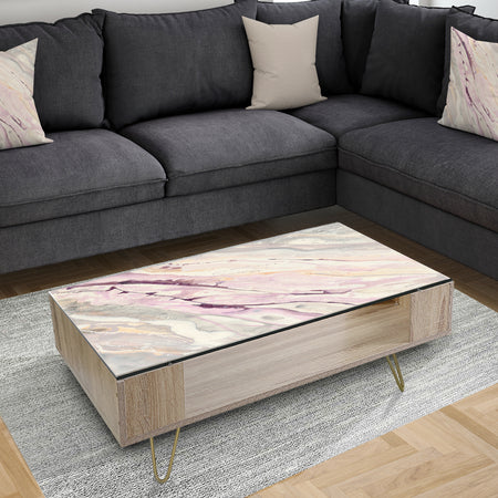 Shaby Pink Marble - Transitional Coffee Table