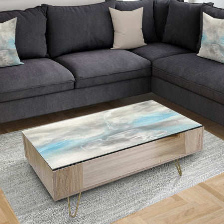 Watercolor Minimal Blue Tones I - Traditional Coffee Table
