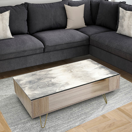 Gray Circles I - Modern Coffee Table