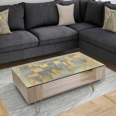 Glam Metallic Form II - Transitional Coffee Table
