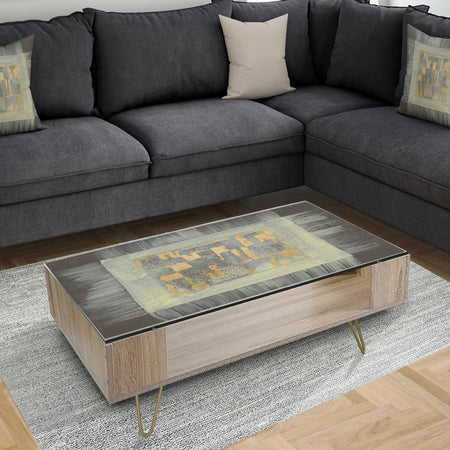 Gold Geometric Tapestry II - Modern Coffee Table