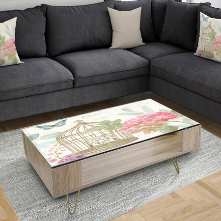 Vintage Floral Birdcage I - Traditional Coffee Table