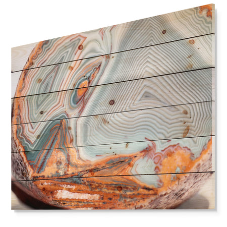 Beautiful Lake Superior Agate - Abstract Print on Natural Pine Wood