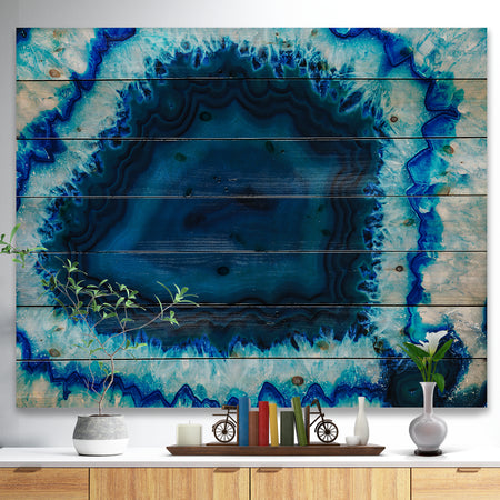 Brazilian Thunder Egg - Abstract Print on Natural Pine Wood Print