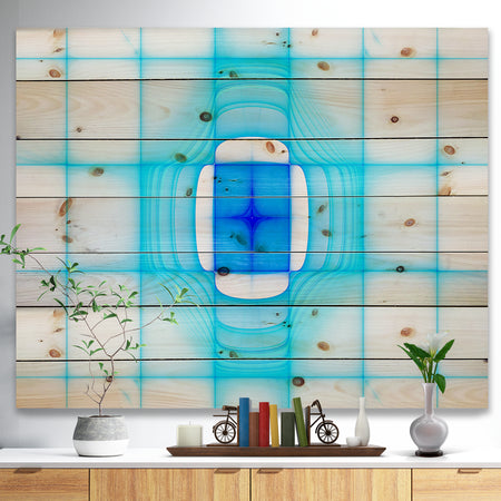 Blue Thermal Infrared Visor - Abstract Print on Natural Pine Wood