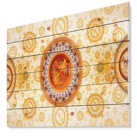 Yellow Psychedelic Relaxing Art - Abstract Print on Natural Pine Wood