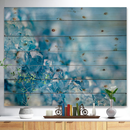 Blue crystals Agate -Stone Print on Natural Pine Wood