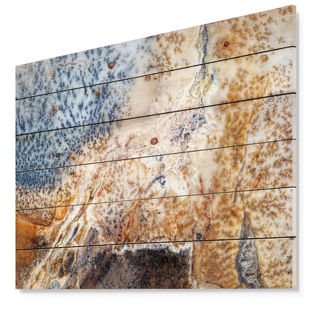 China Moss Agate - Stone Photographic Print on Natural Pine Wood
