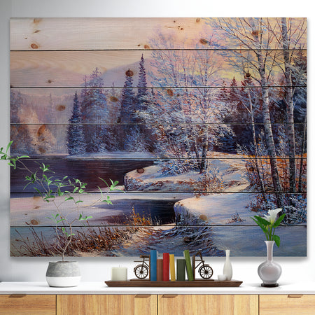 Christmas Forest - Digital Print on Natural Pine Wood