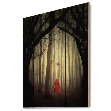 Woman in the enchanted forest - Forest People Photographic Print on Natural Pine Wood