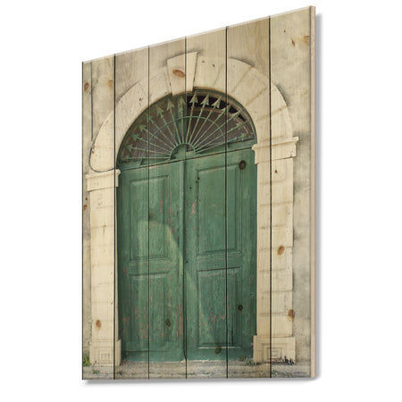Old European Vintage Door - Vintage Print on Natural Pine Wood