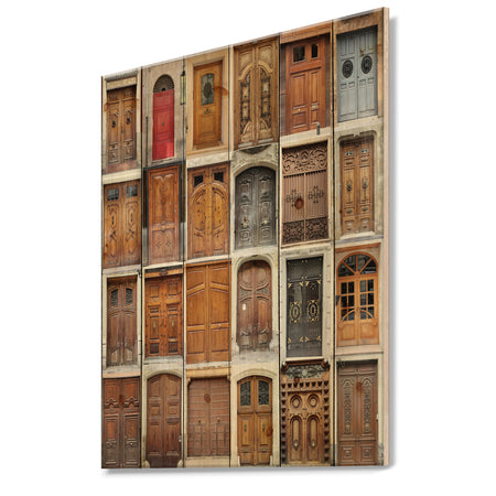 Art Nouveau Doors - Vintage Print on Natural Pine Wood