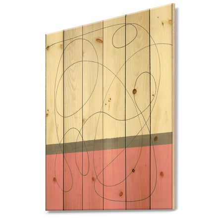 GeometricNeapolitan I - Shabby Chic Print on Natural Pine Wood