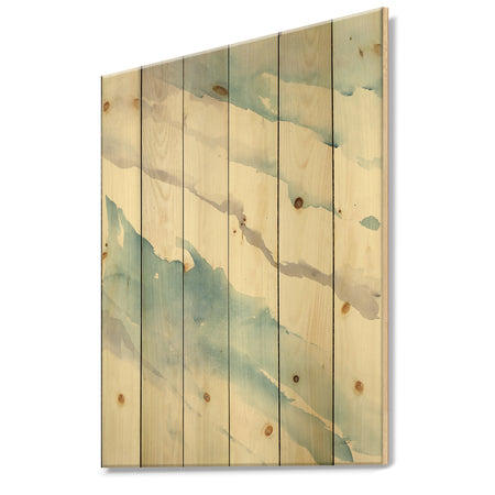 Modern Abstract Drift - Cottage Print on Natural Pine Wood