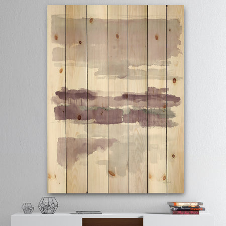 Purple Amethyst Wetlands - Traditional Print on Natural Pine Wood