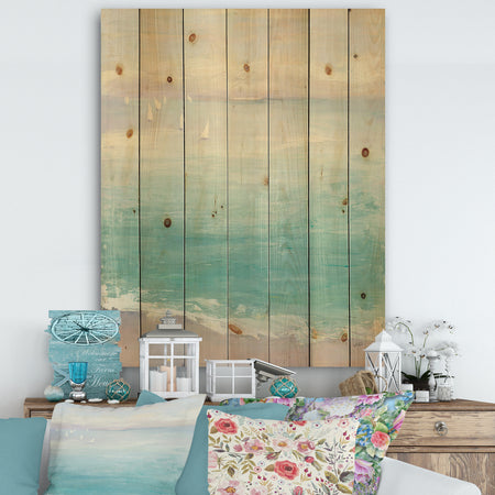 From the Shore - Traditional Print on Natural Pine Wood