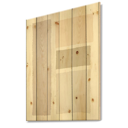 Painted Simple Form Neutral on White - Modern Geometric Print on Natural Pine Wood