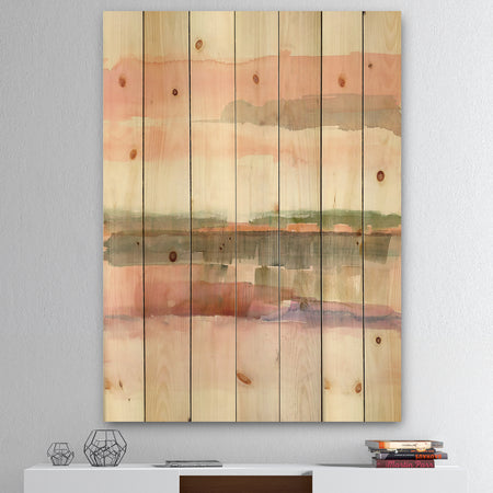 Influence of Line and Color - Traditional Floral Print on Natural Pine Wood