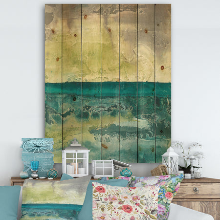 Beyond the Horizon I - Traditional Landscape Print on Natural Pine Wood