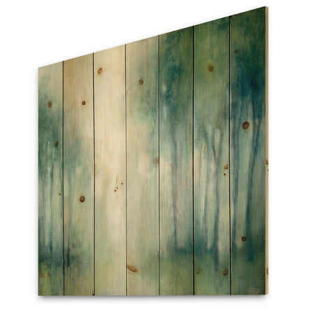 Walk in the Forest - Traditional Landscape Print on Natural Pine Wood