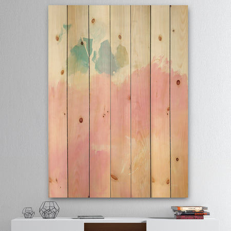 Pink Dream - Modern & Contemporary Print on Natural Pine Wood