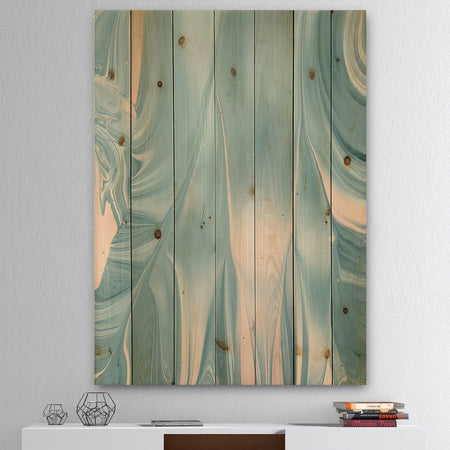 Abstract Water I - Modern Transitional Print on Natural Pine Wood